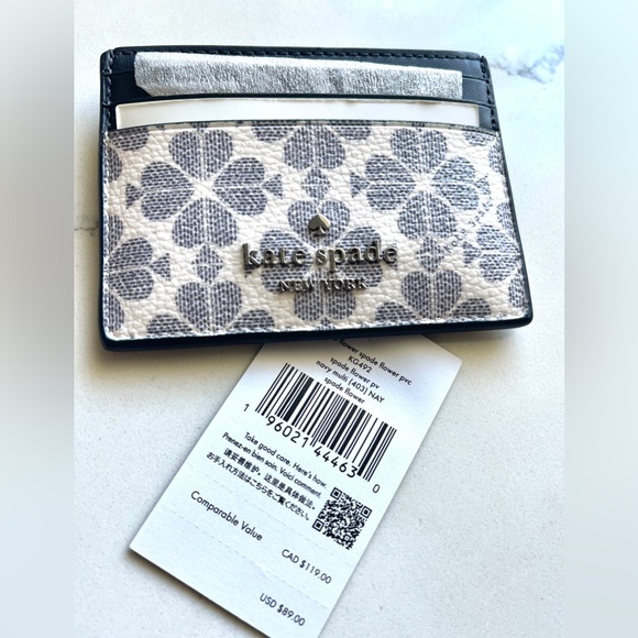 kate spade leather Spade flower Card holder double sided NWT - Picture 5 of 11